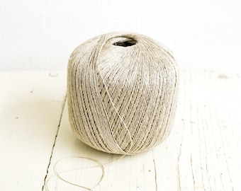 Lin européen gris naturel non teint 100 g/450 m fabriqué en Europe, fil artisanal pour tricots d'été, projets de crochet, travaux manuels pour bébés - YarnHome