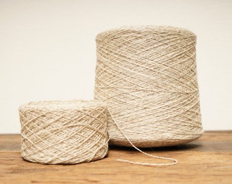 Sand-white melange wool yarn - New Zealand wool in cone 100g/3.5oz - Fingering wool - 100% wool yarn for weaving plaids, socks knitting-280