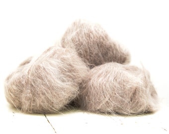 Filato in misto mohair color marrone tortora: morbido, peso pizzo 25 g/0,875 oz