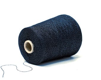 Blaues Kaschmirwollgarn, Melange-Waschung zu einfarbigem Blau, italienisches Millefili, 100 g Konus (1,80 m)