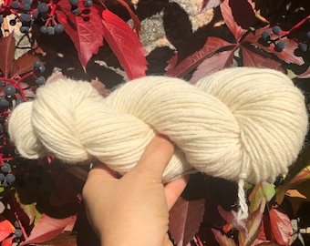 Milk white sheep wool yarn - 100 g/110m - Yarn for dyeing - New Zealand wool yarn - Hand knitting wool yarn - Worsted Aran wool - YarnHome