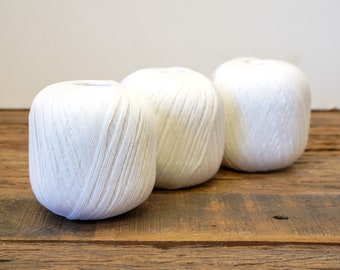 Hilo de encaje blanco nieve - 100% algodón mercerizado, 100 g/452 m Crochet - Amigurumi - C1