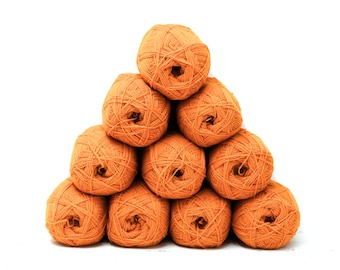 Golden Orange Yellow New Zealand Wool Yarn - Fingering Weight - C 740