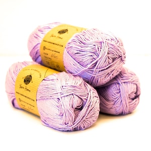 Hilo lila fino - 100 % bambú natural - 100 g / 330 m (360 yd) Hilo de tejer suave