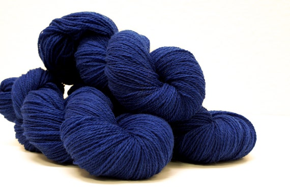 Ink Blue Wool Yarn – 100% New Zealand Fingering Wool, 100g