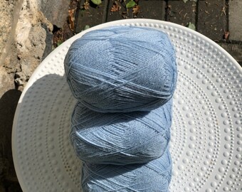 Blue New Zealand wool yarn 100% wool yarn Fingering wool fiber Hand,  machine knitting yarn Socks wool yarn wool for weaving