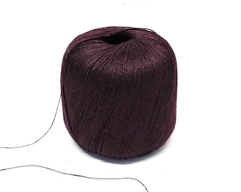 Eggplant-colored 100% linen - 100g / 600 m (3.5oz/660 ydr) Knitting & Crochet