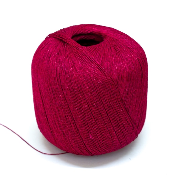 100 % Leinengarn in roter Melange-Farbe zum Handstricken, Häkeln, Sommerbluse, Badeanzug, Kinderoberteile, Sonnenschutz, langlebige, kühlende Faser