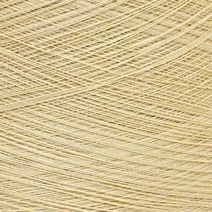 May include: Close-up of a large ball of beige yarn. The yarn is tightly wound, with visible diagonal and horizontal lines creating a textured surface. The yarn appears to be made of natural fibers, suitable for knitting or crocheting projects.