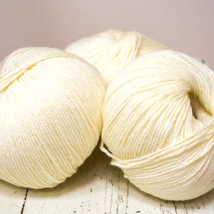 Milk White Wool Yarn: PRO LANA 80/20 Blend, Soft Sport Weight