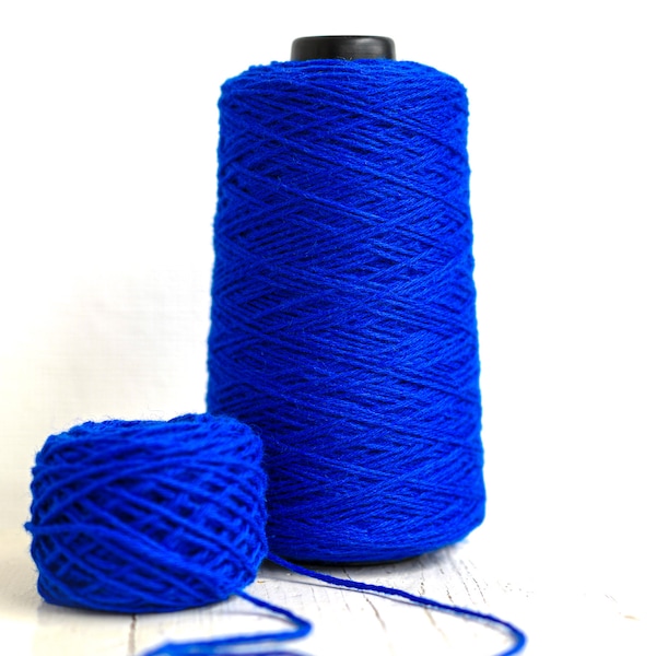 Fil bleu royal pour tufting gun - 500 g/550 m - Fil pour tricot de cardigan - Laine de Nouvelle-Zélande - Fil de laine d'Aran pour la fabrication de tapis - 460 couleurs