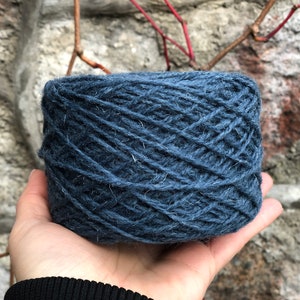 Steel blue color wool - 100g wool yarn - Carpet wool yarn - Hand knitting yarn - Light worsted wool - European wool - Tufting wool yarn -799