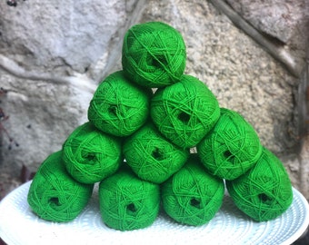 Fio de lã verde brilhante da Nova Zelândia – Fingering Lace, 100g/350m