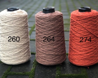Brown, ivory, brick color yarn in cone - 500 g/550m - Yarn for tufting gun - New Zealand wool yarn - Carpet making wool - Worsted Aran wool