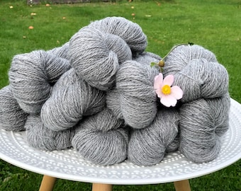 Fil de laine mérinos pour tricoter main - 1 kg de laine mérinos - Laine mérinos dentelle - Laine à tricoter main - Fil à tricoter machine - Laine mérinos grise