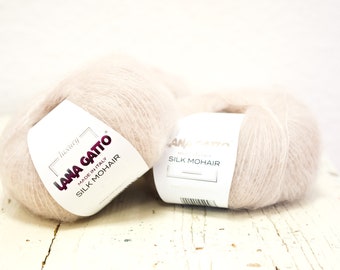 Powder color - Lana Gatto Kid Mohair Silk - Luxury Lace - Sweaters, Dresses, Shawls - 25g / 0.88oz