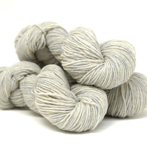 Filato di lana merino extra morbido grigio-blu - 100g./200m, lana anti-puntura, per tintura, lavoro a maglia a mano, uncinetto, neonati, bambini, adulti, coperte