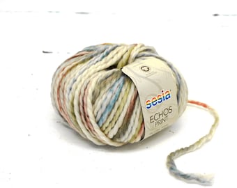 Filato di alpaca in lana marrone-verde tinto a mano: maglia grossa 50 g/50 m