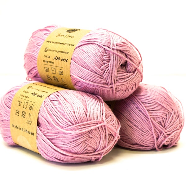 Ash rose colour bamboo fine yarn - 100g./330m - children's, fine knits, lace, summer clothes, summer heavy cooling fibre, feminine colour