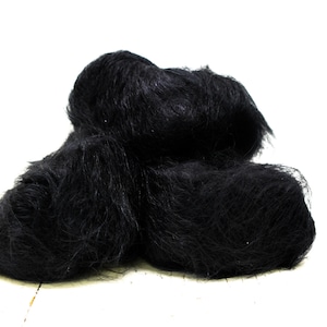 Black PRO LANA Kid Mohair PO blend yarn - 25g./0.875 oz - soft wool thread for women&#39;s, men&#39;s knitting hats, sweaters, cardigans