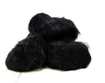 Schwarzes Kid Mohair Blend Garn: PRO LANA Soft Lace Thread