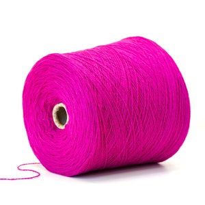 Lana merino morbida rosa fucsia in cono - 900 g - filato caldo per maglieria a mano/a macchina, tessitura, abbigliamento esterno, plaid, abbigliamento per bambini