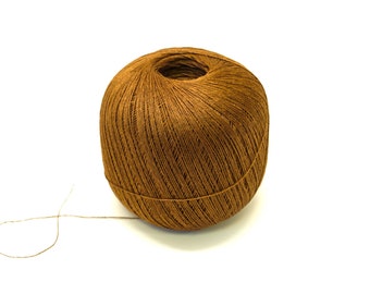 Rusty brown color linen yarn 100g/700 m made in Lithuania, for Hand craft, summer knittings, women's crochet projects, gift for knitter