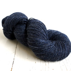 Denim blue wool yarn 100g./3,50 oz. New Zealand wool for hand or machine knitting, weaving plaids, cardigans, knitter gift 470 Color image 2