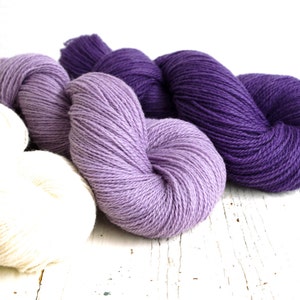 Purple, lilac, white wool yarn for knitting, hook crochet, plaid weaving, woven fabrics for outerwear, fingering New Zealand yarn - YarnHome