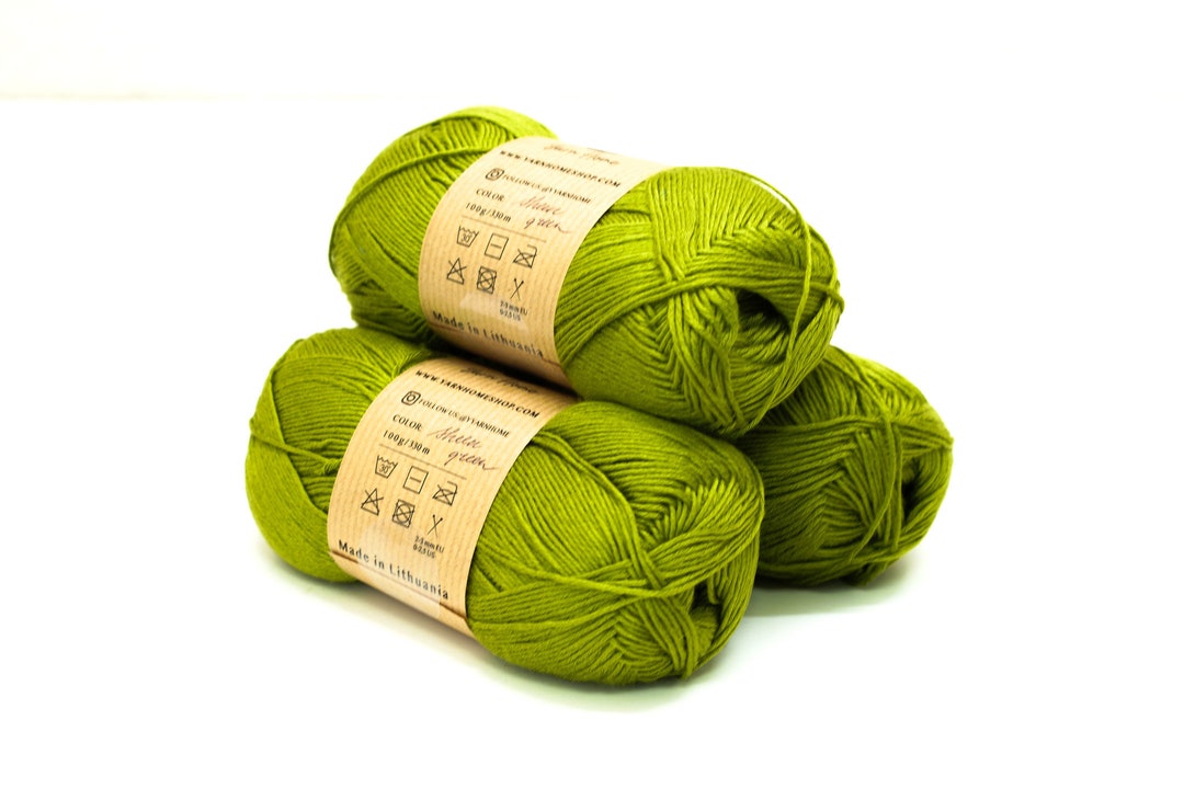 Sheen Green Bamboo Yarn for Baby Crafts 100g/330 M 100 European Bamboo Yarn Glowing Bamboo