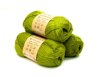 Fil de bambou vert brillant pour travaux manuels de bébé 100 g/330 m - Fil de bambou 100 % européen - Fils de bambou brillants - Fil cool au crochet pour dentelle d'été