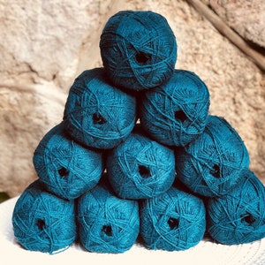 Emerald blue Neuseeland-Wollgarn - 100% Schurwolle - Fingering Wollfaser für Hand- oder Maschinenstrickgarn - Socken, Plaids, Blankets 239C