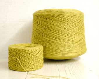 Salad green New Zealand wool cone 0,9kg/31.7oz, fingering fiber for weaving plaids, for knitting poncho, women's, men's outerwear, color 335