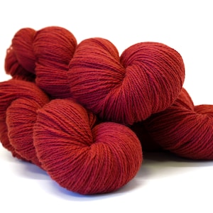Filato di lana merino morbida color mattone bruciato - 440 m/100 g - per lavoro a maglia a mano o a macchina, uncinetto, per abbigliamento per bambini e adulti, per tessere coperte