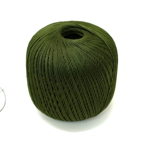 Forest green color mercerised cotton 100g/452m made in Europe, for handcraft, summer knittings, baby crafts, amigurumi crochet projects C 26