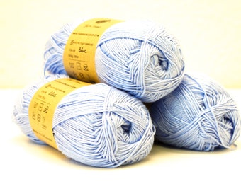 Blauw bamboegaren - 100 g/330 m - gloeiende draden - garen voor gehaakt zomer