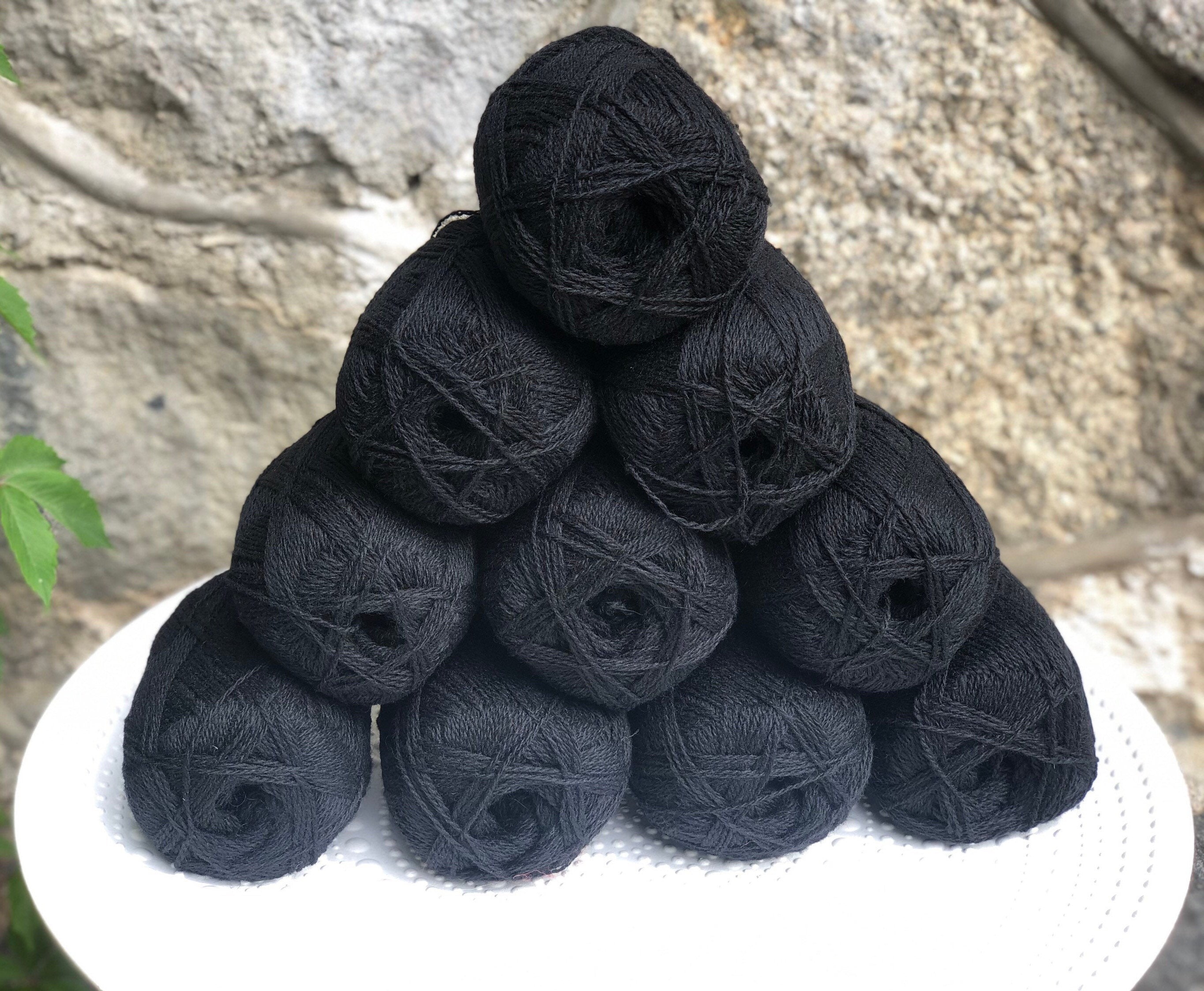 Black New Zealand Yarn - 100% Wool - Hand, Machine Knitting, Socks
