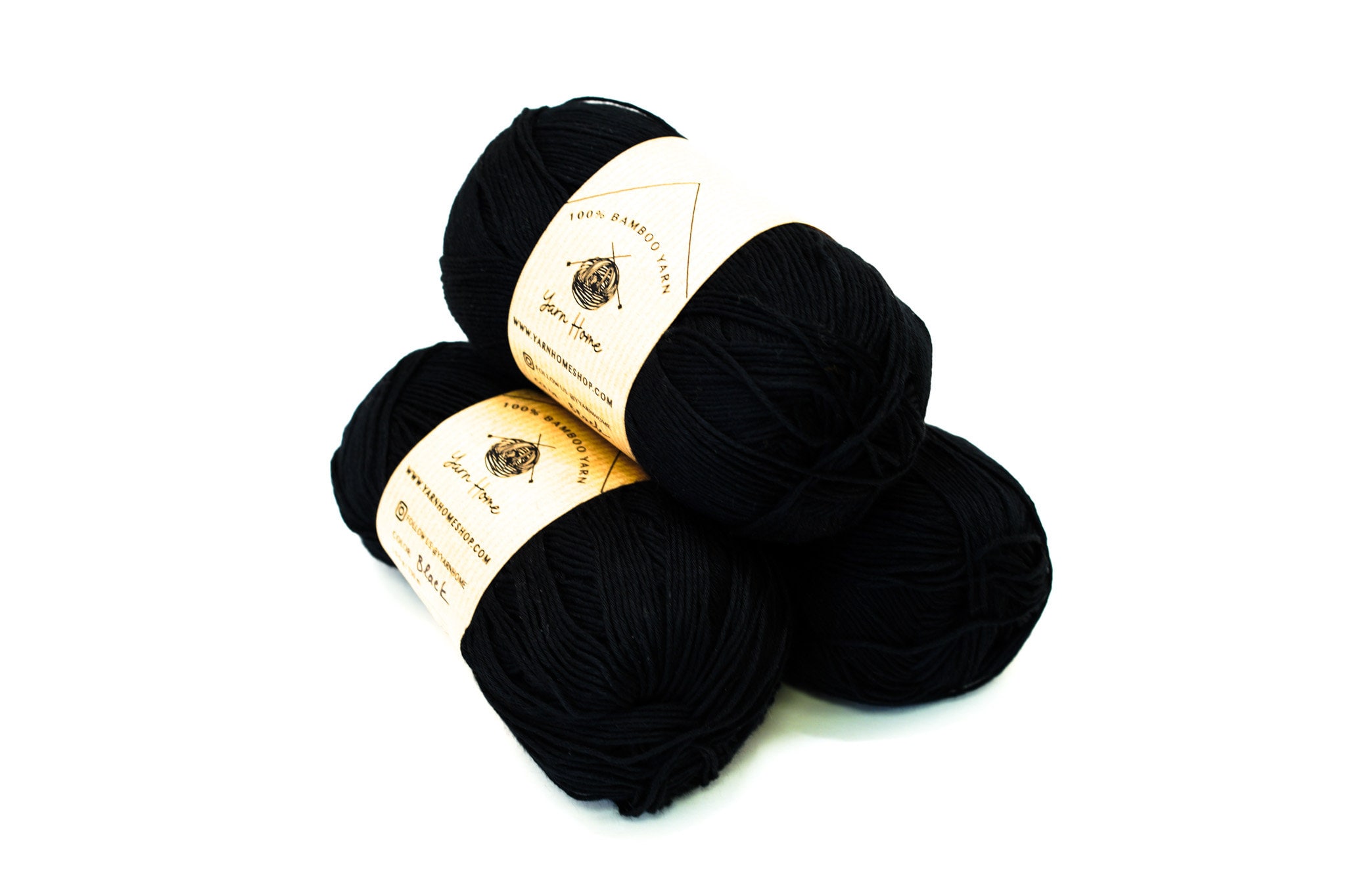 Wool yarn,100% natural, knitting - crochet - craft supplies, black