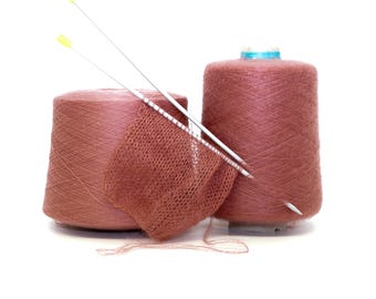 Rosewood Silk Mohair Yarn | Lana GATTO Harmony Merino Wool | Luxury Lace Weight | Knitting & Crochet | 100g / 3.5oz | two yarn set