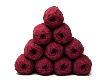 Crimson Red New Zealand Wool Yarn – 100g-350m Fingering Weight - C 560