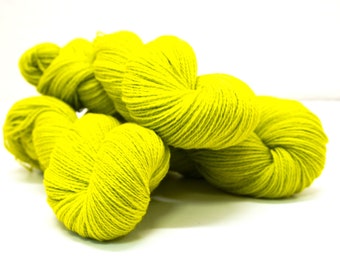 Fio de lã da Nova Zelândia verde neon – Espessura Fingering, para tricô e crochê