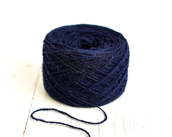 Dark blue European wool yarn - 100g/3,5 oz. wool yarn - Carpet wool yarn - Hand knitting wool - Light worsted wool - Blood activator - 69