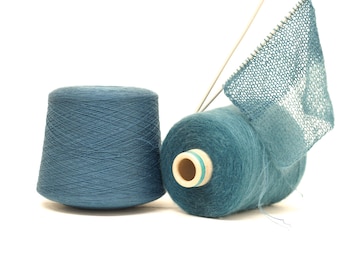 Sea Wave - Mohair 70% Silk 30 Yarn and GATTO Harmony lace wool - 100g / 3.5oz