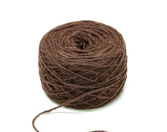 Marrone Orso - 100 g/3,5 oz - filato di lana rustico - Tappeti, maglia a mano, tufting, pantofole - C268