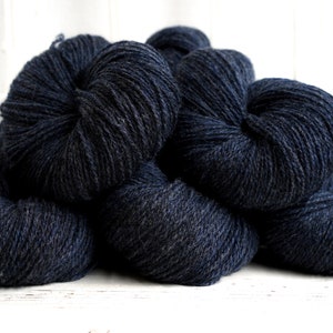 Denim blue wool yarn 100g./3,50 oz. New Zealand wool for hand or machine knitting, weaving plaids, cardigans, knitter gift 470 Color image 5