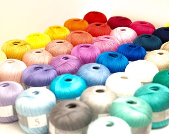 Hilo de algodón mercerizado italiano: suave y brillante para ganchillo y punto - 100 g / 272 m - 47 colores