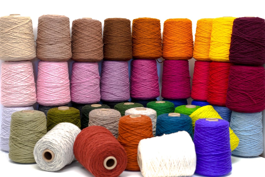 Multi Colored New Zealand Wool Yarn in Cones - 500 G/550m