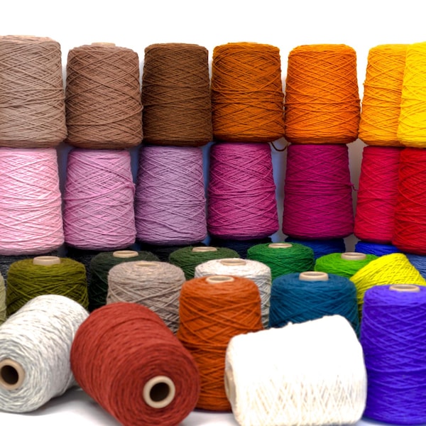 100% Wool Yarn Cone: 500g/ 17,5 oz - Worsted - for Knitting, Crochet, Tufting - 61 colors
