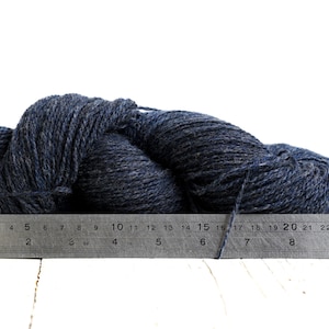 Denim blue wool yarn 100g./3,50 oz. New Zealand wool for hand or machine knitting, weaving plaids, cardigans, knitter gift 470 Color image 3