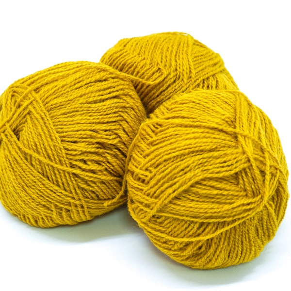Mélange de laine d'alpaga couleur moutarde - 40 % alpaga - 50 g/1,75 oz. - fil à doigter pour tricoter main, vêtements, travaux manuels délicats, fils de luxe